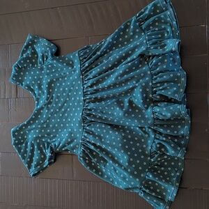 Green Floral Peplum Top